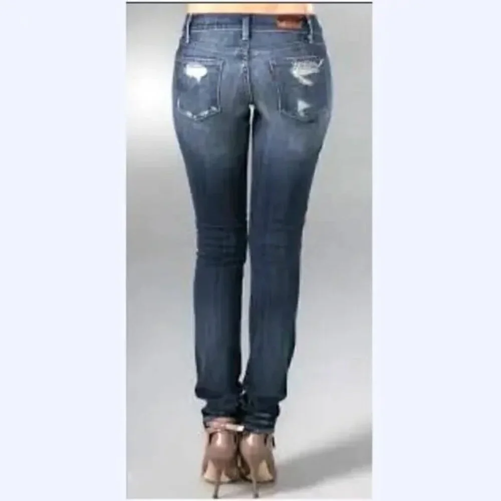 Levi’s Big E Capital E Distressed Skinny Jeans Low Rise 27
